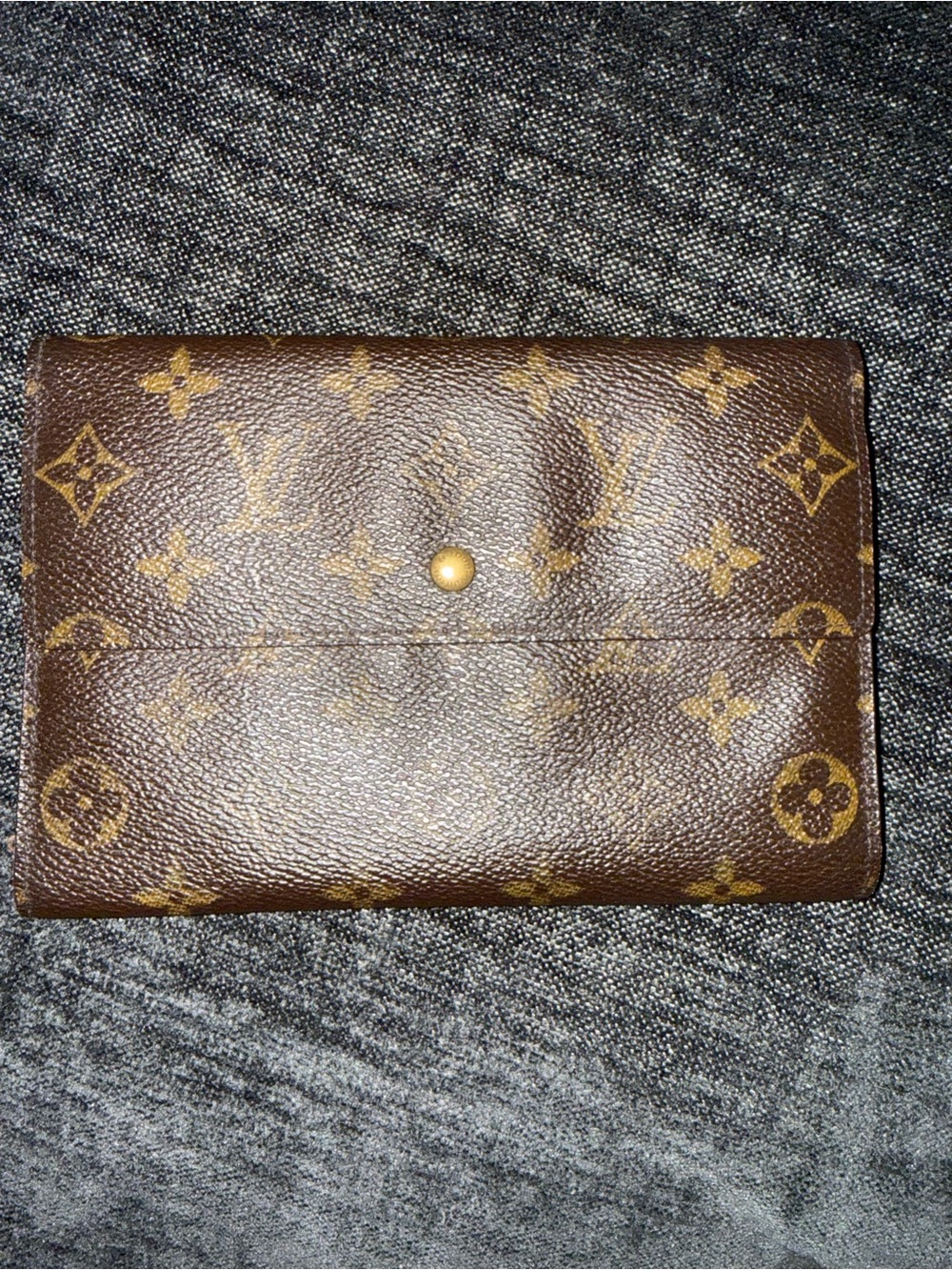 Louis Vuitton Monogram Canvas Brown & Tan Snap Wallet